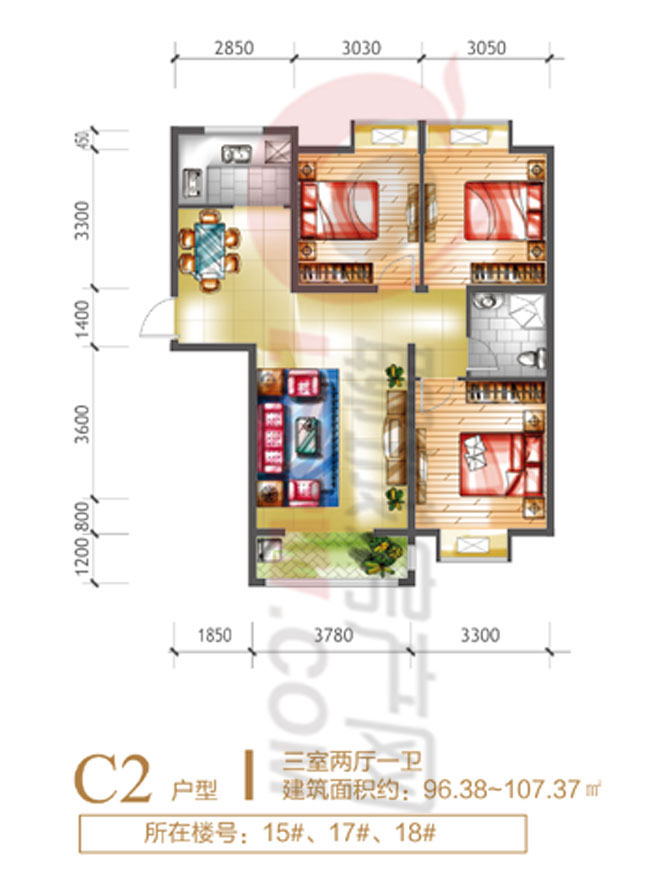 金柱·大学城户型图_聊城房产网