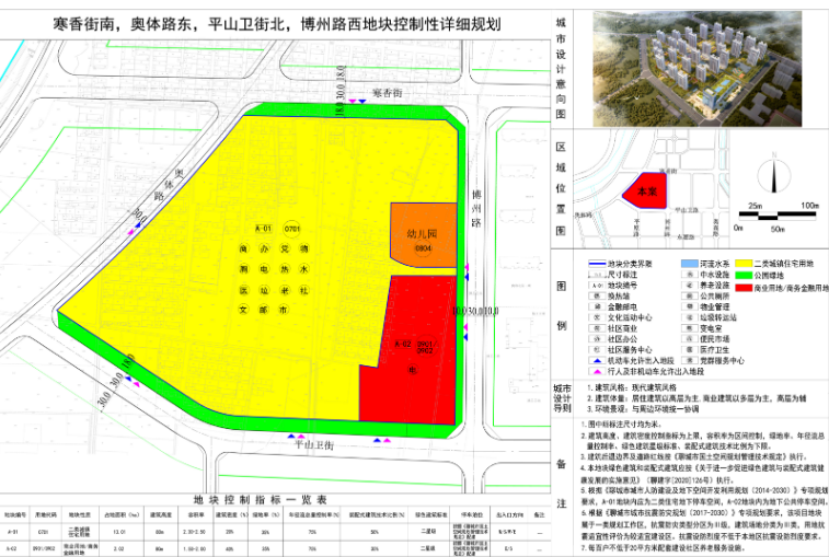 寒香街南奥体路东平山卫街北博州路西地块控制性详细规划批前公告